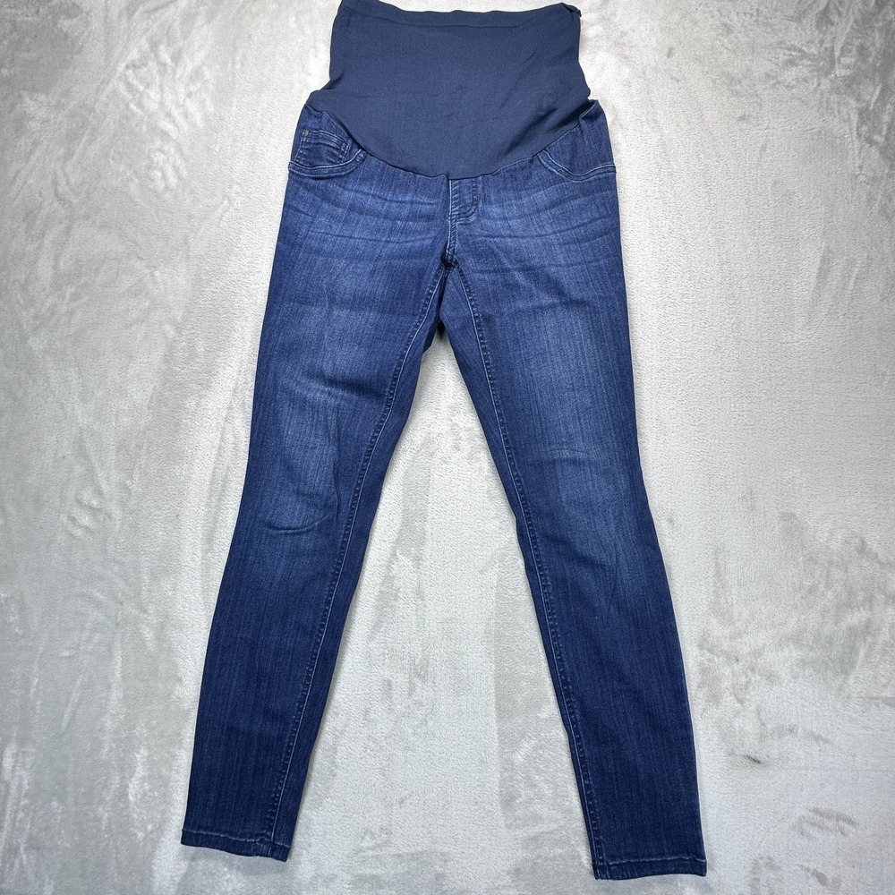Indigo Blue Maternity Belly Panel Skinny Jeans Womens Size Small Petite Denim